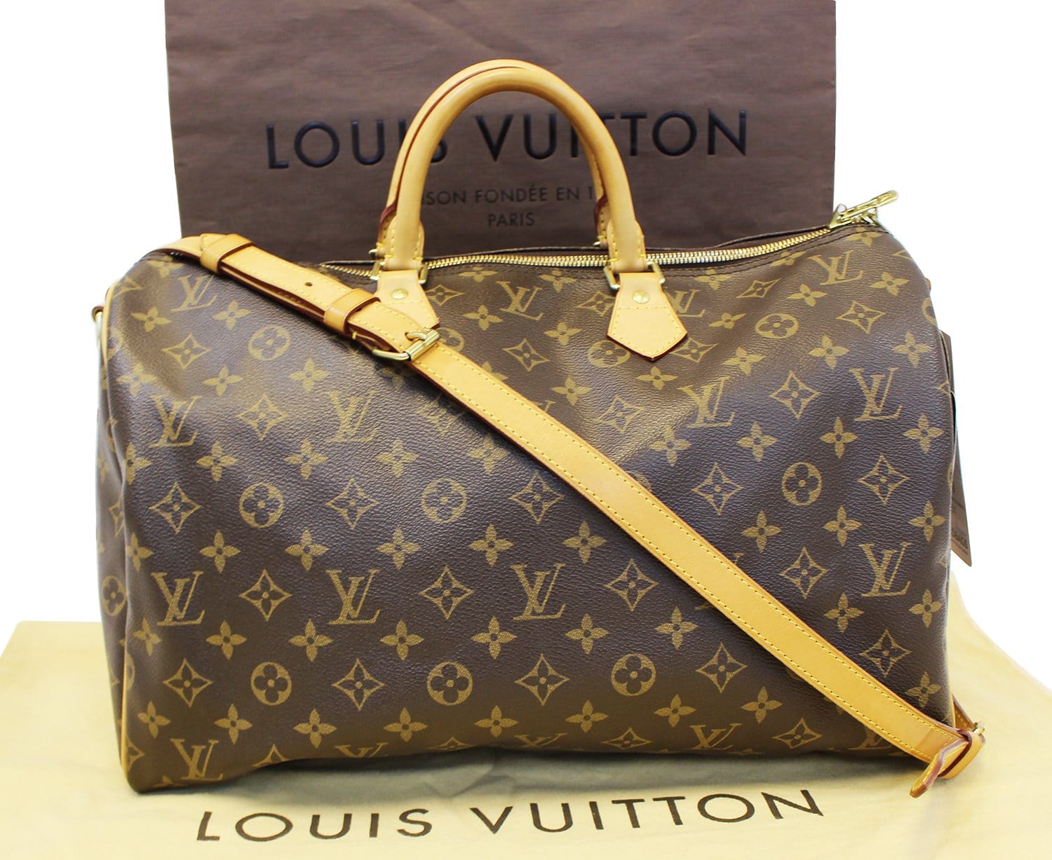 LOUIS VUITTON Monogram Speedy 40 Bandouliere Boston Bag