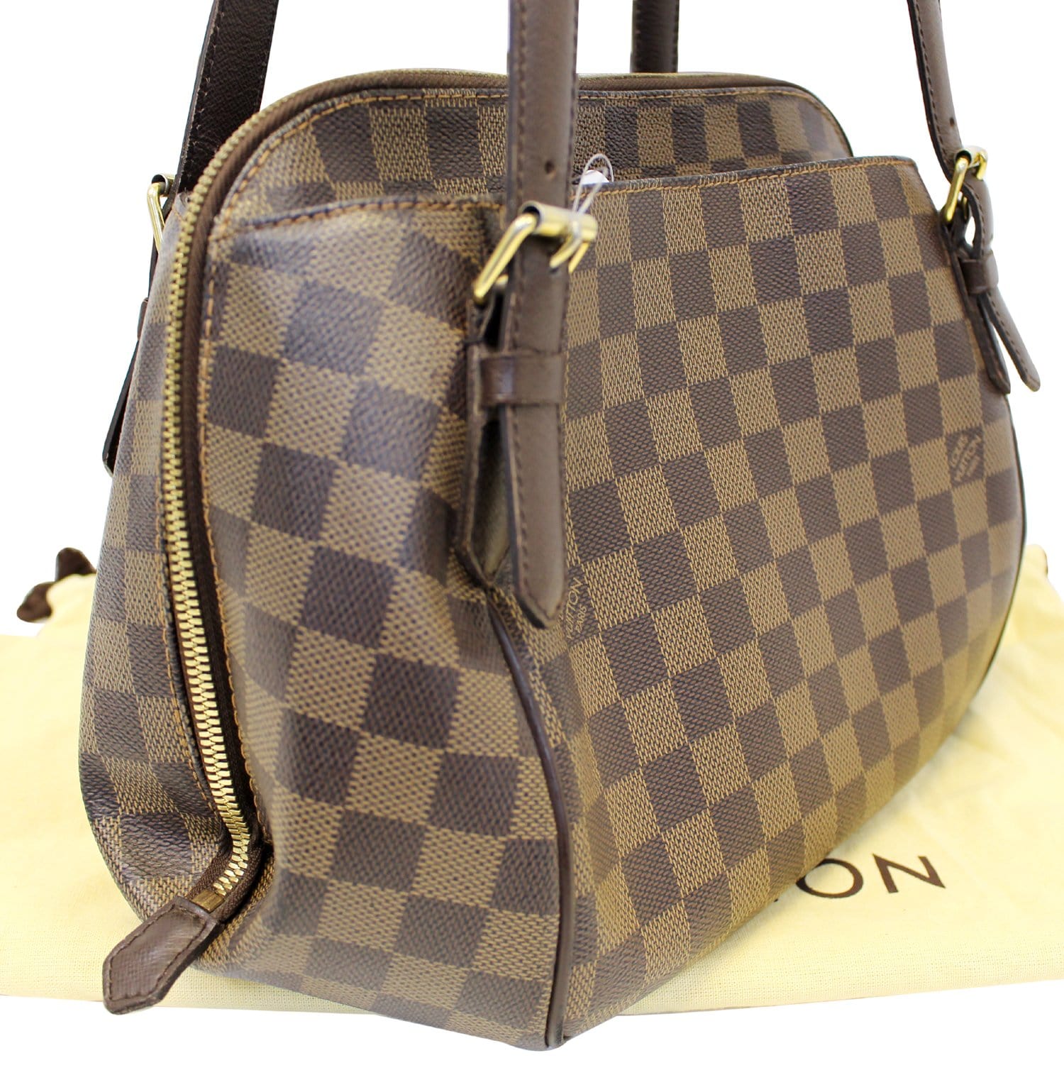 LOUIS VUITTON Damier Ebene Belem MM Brown Shoulder Bag TT2062