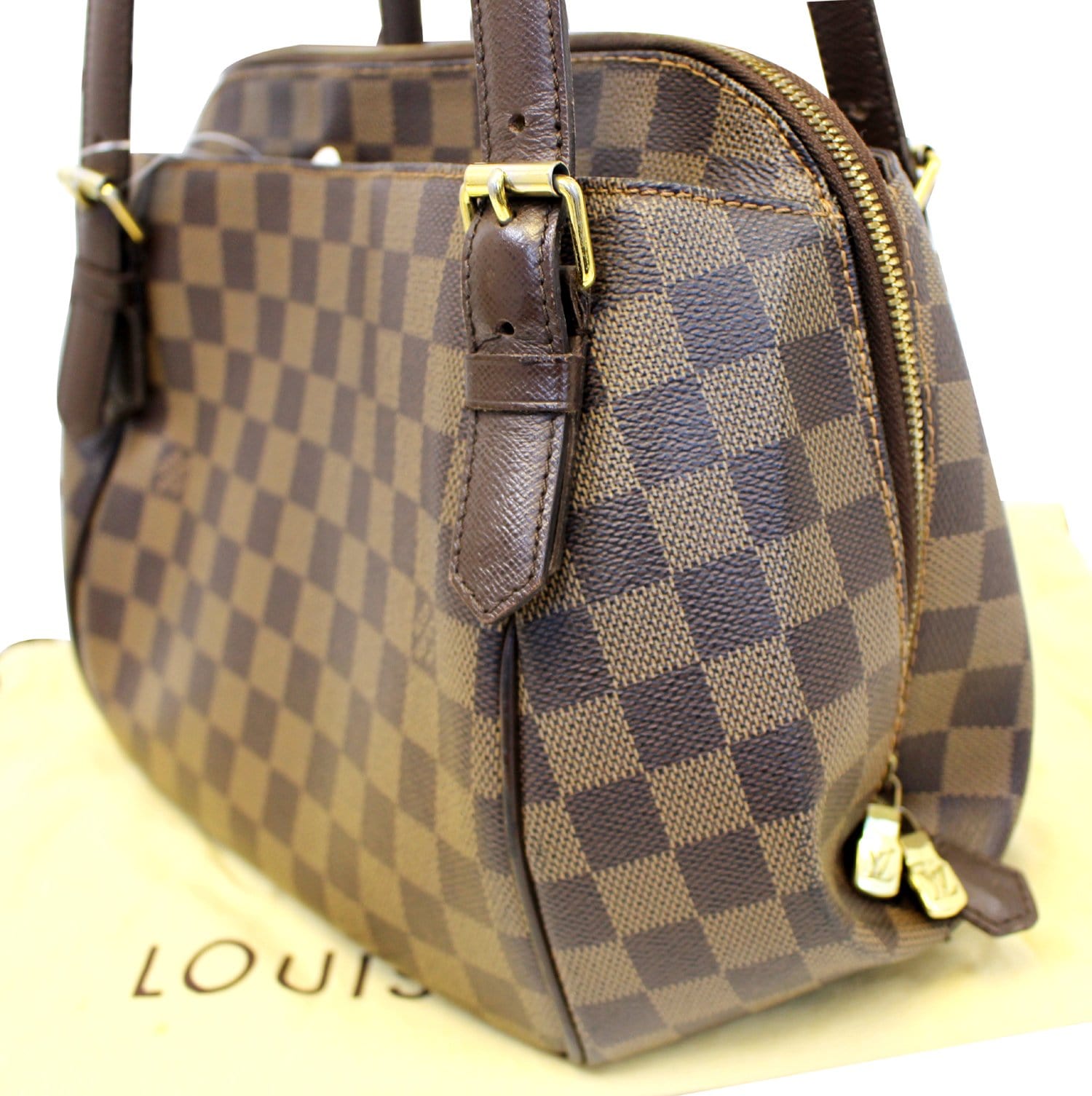 LOUIS VUITTON Damier Ebene Belem MM Brown Shoulder Bag TT2062