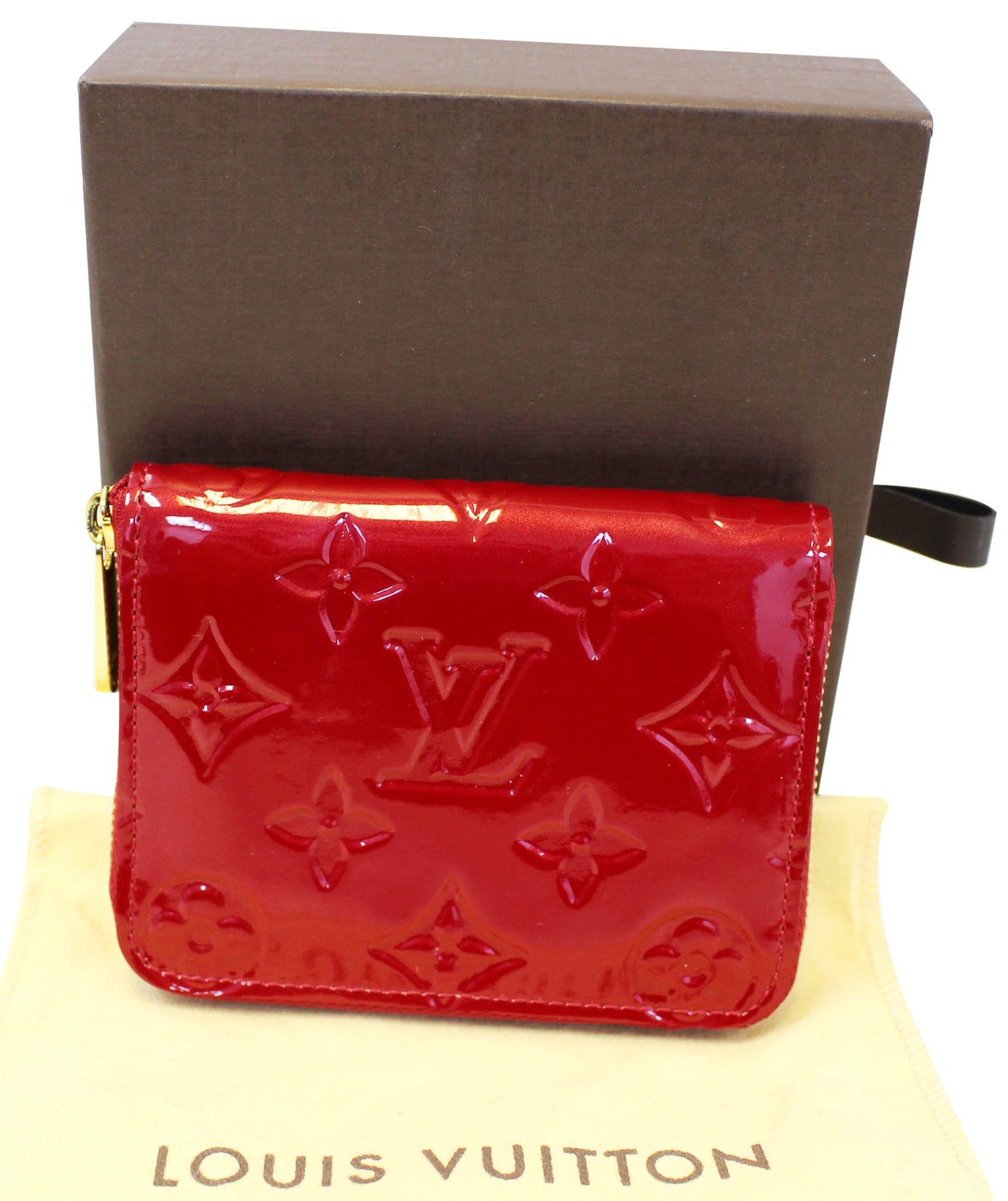 LOUIS VUITTON Cerise Monogram Vernis Zippy Compact Wallet E4087