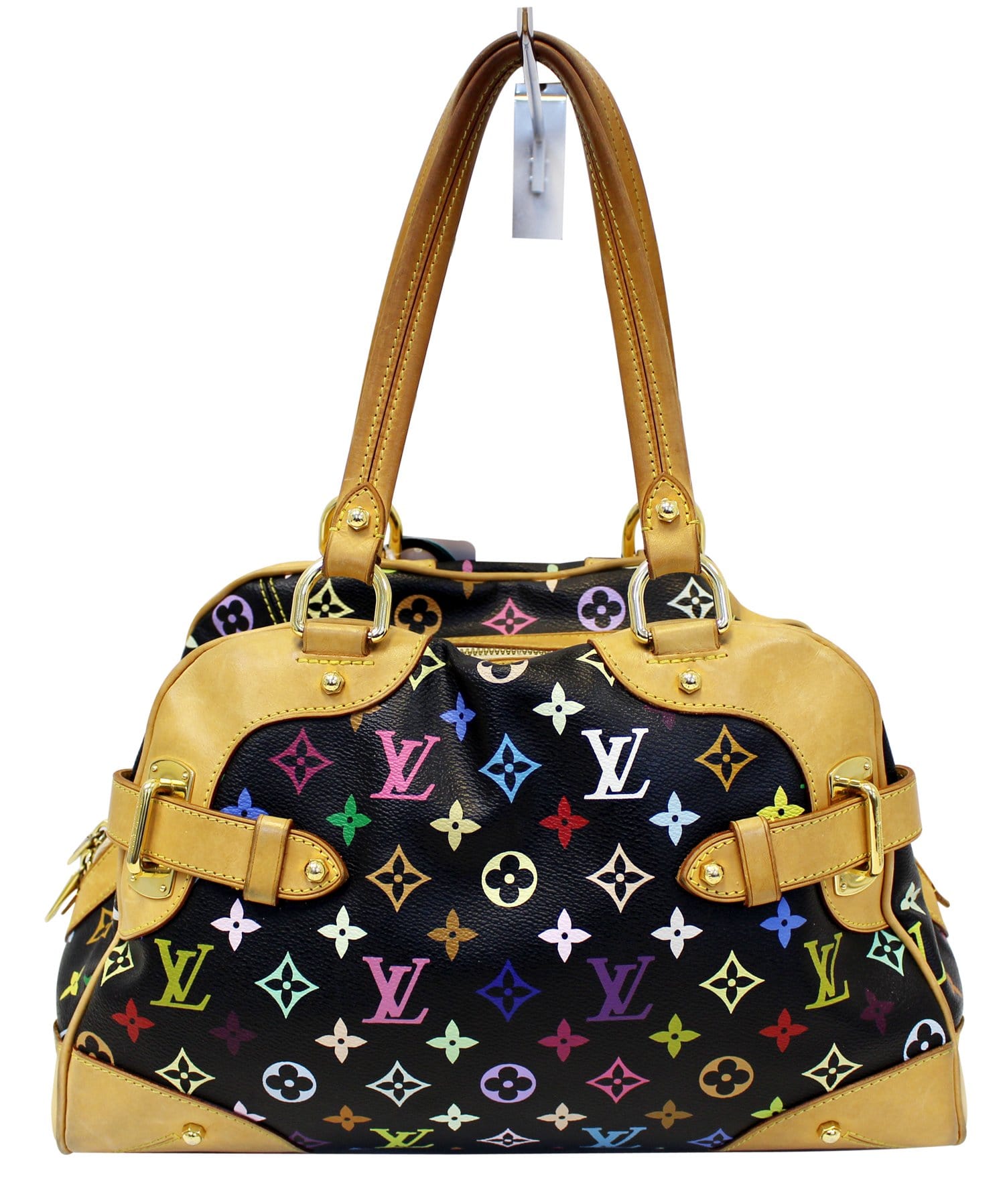 AUTH LOUIS VUITTON MONOGRAM MULTICOLOR PETIT NOE BLACK TOILE CANVAS  GOLDTONE HW