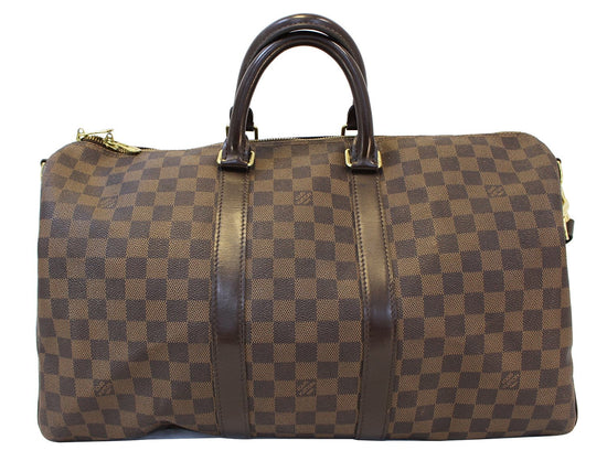 LOUIS VUITTON Damier Ebene Keepall 45 Bandouliere Travel Bag - 30% Off