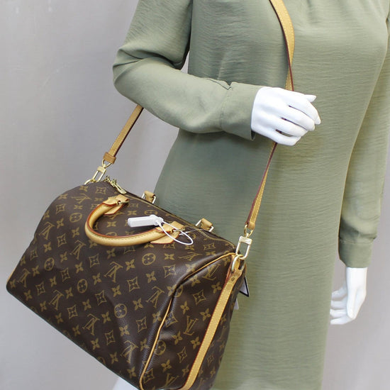 LOUIS VUITTON Speedy 30 Bandouliere Monogram Leather Shoulder Bag Auro