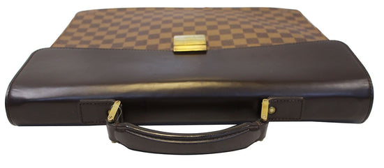 Auth LOUIS VUITTON Damier Leather Brown Briefcase Business Case Altona PM  #8273