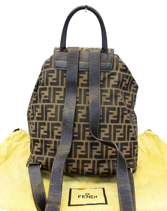 Wyld Blue Fendi Zucca Canvas Leather Back Pack Ruck Sack