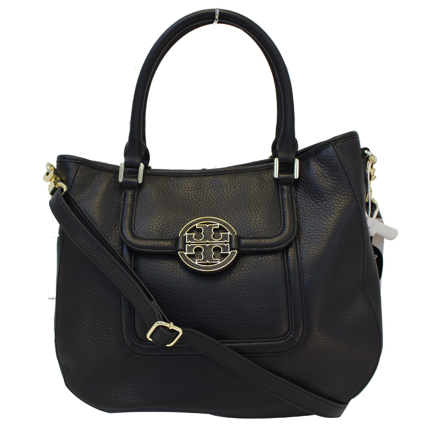 TORY BURCH Amanda Black Leather Shoulder Bag