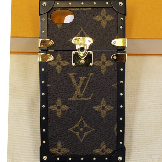 GENUINE LOUIS VUITTON IPHONE 7 EYE TRUNK BROWN MONOGRAM CASE W Receipt