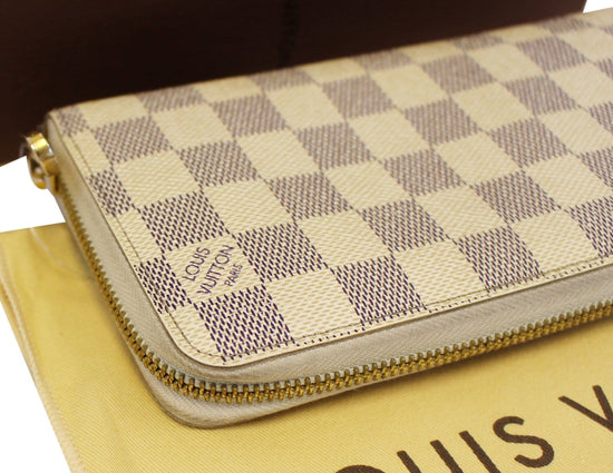 LOUIS VUITTON purse N60019 Zippy wallet Damier Azur Canvas white unise –