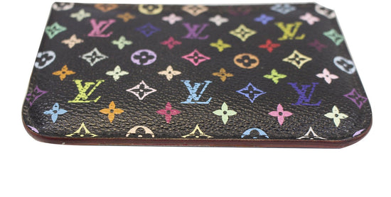 LOUIS VUITTON Monogram Multicolor Key Pouch Black 1263341