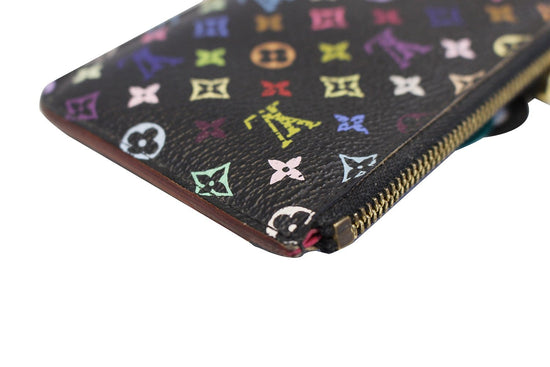 LOUIS VUITTON Monogram Multicolor Pochette Cles Coin Purse Black M92654 LV  br260 Cloth ref.271345 - Joli Closet