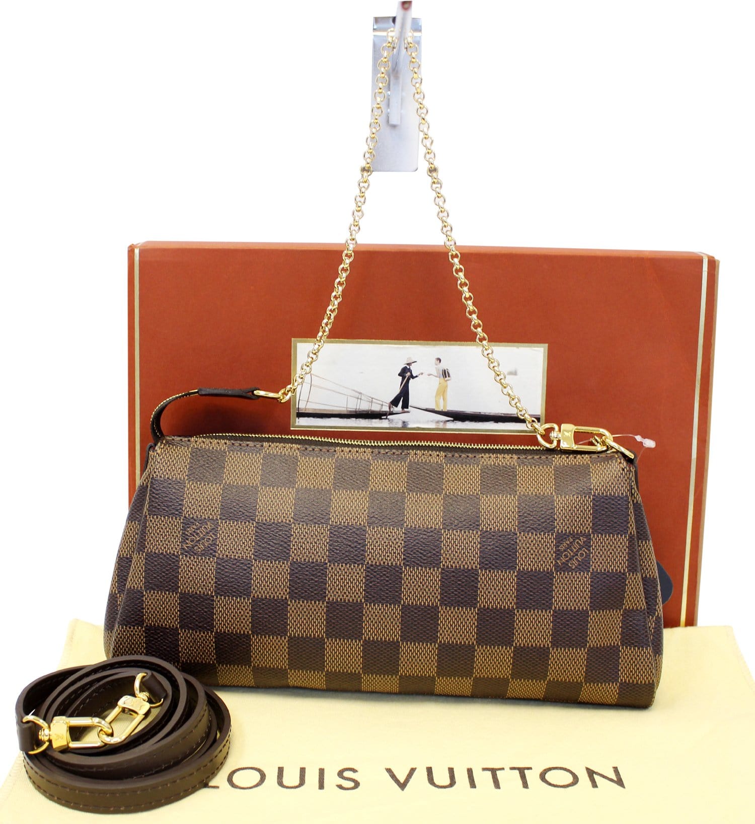 LOUIS VUITTON Damier Ebene Eva Accessories Pouch Crossbody Bag E4026