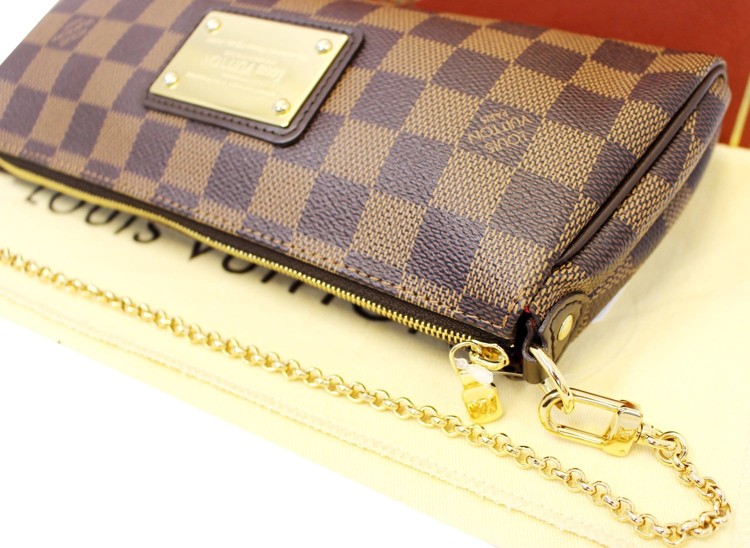 LOUIS VUITTON Damier Ebene Eva Accessories Pouch Crossbody Bag E4026