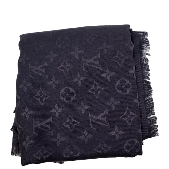 Châle monogram silk scarf Louis Vuitton Grey in Silk - 27358075