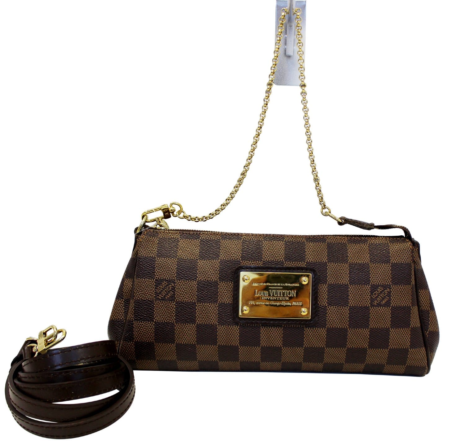 LOUIS VUITTON Damier Ebene Eva Accessories Pouch Crossbody Bag E4027