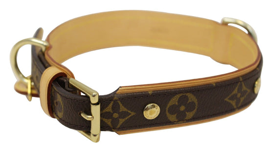 LOUIS VUITTON Monogram Baxter Dog Collar XS 17868