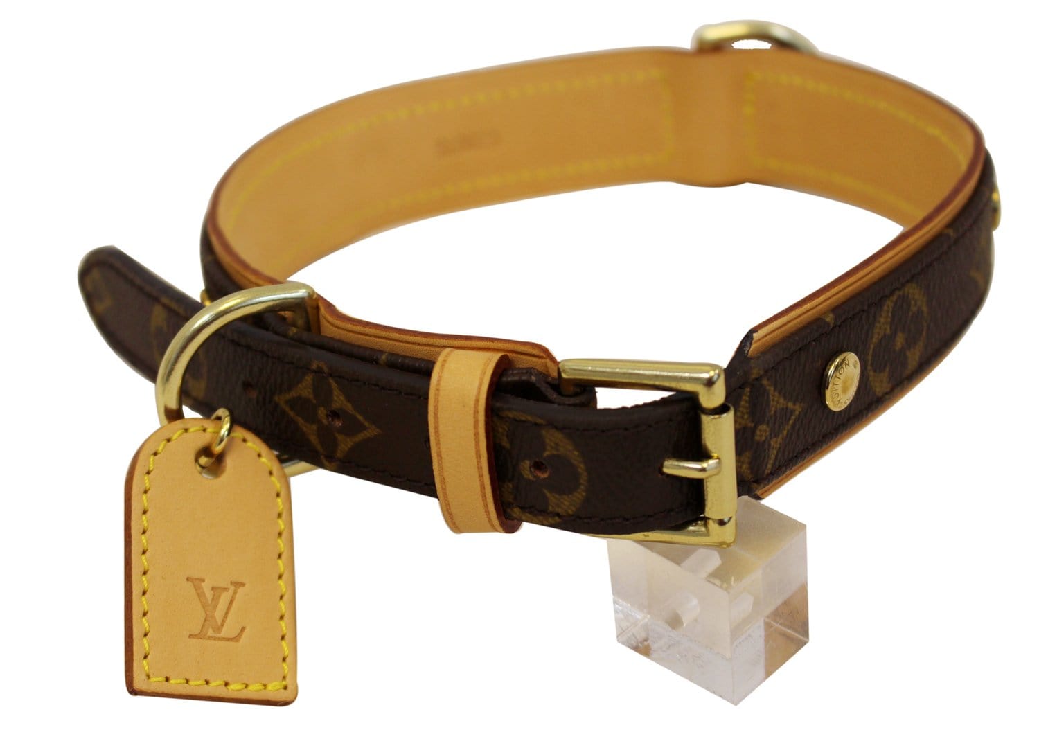 Louis Vuitton Baxter Dog Collar Monogram Bow X Small Brown in Canvas with  Gold-tone - US