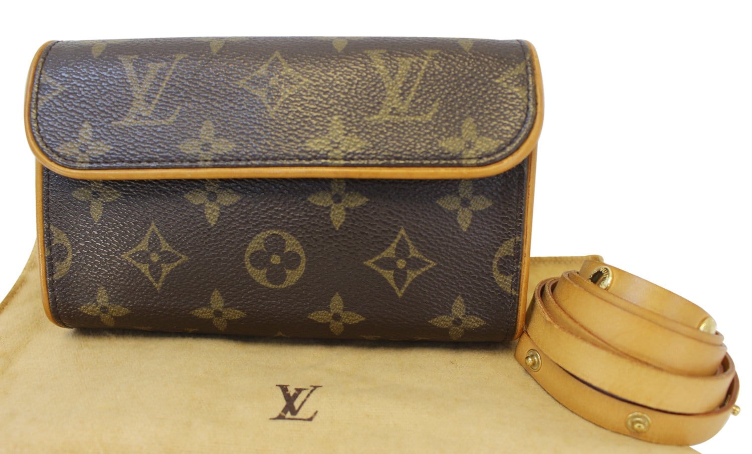Pre-owned Louis Vuitton 2001 Florentine Pochette Belt Bag In Brown