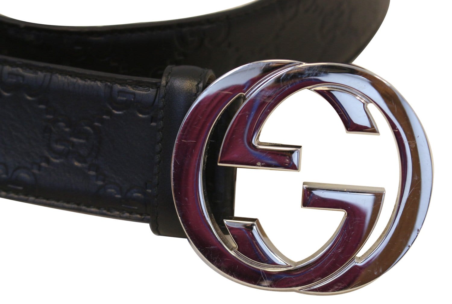 GUCCI Interlocking G Guccissima Leather Signature Belt Size 100/40