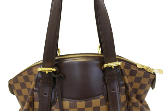 Louis Vuitton Damier Ebene Canvas Leather Verona GM Bag at 1stDibs