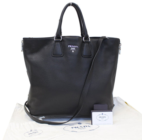 Prada Large Vitello Phenix Tote Black