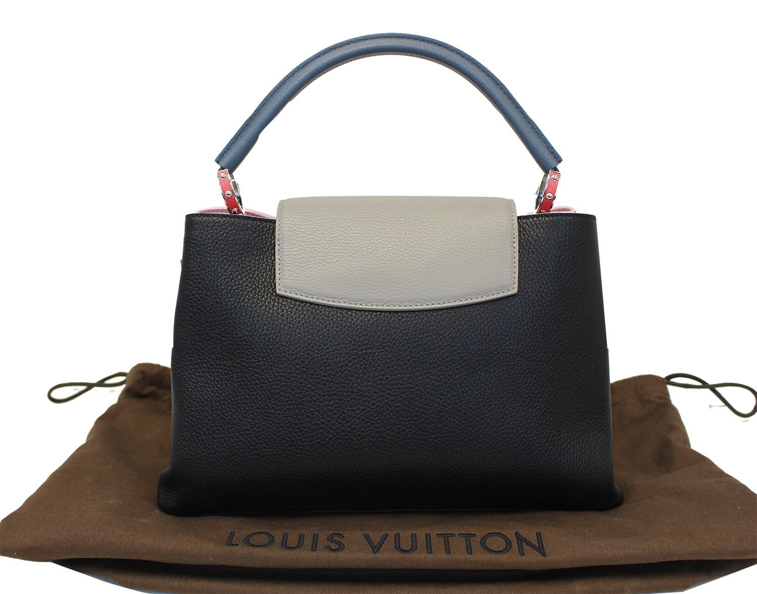 LOUIS VUITTON Navy Blue Taurillon Leather Capucines MM Bag TT2126