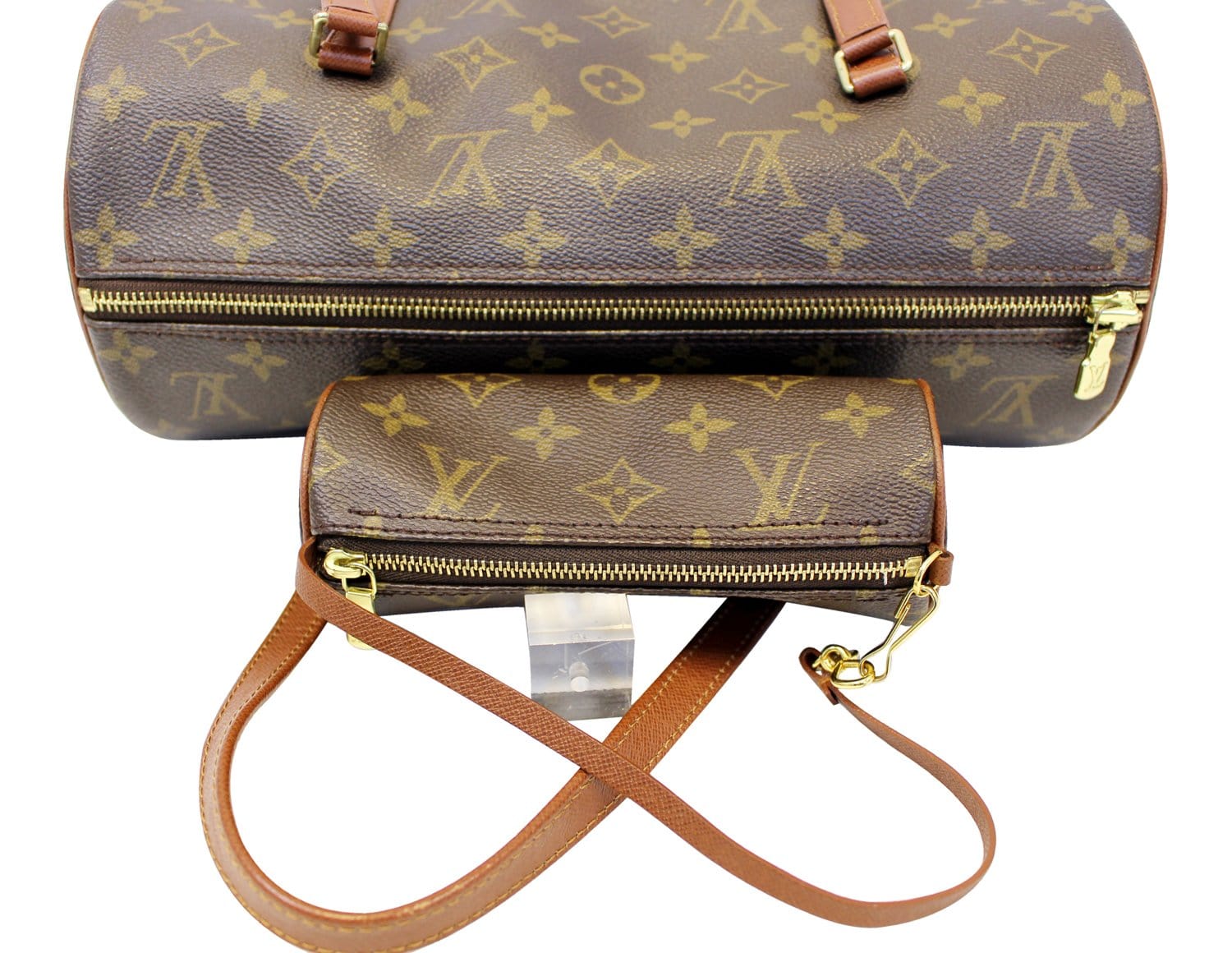 Louis Vuitton Papillon 30 Monogram Canvas Hand Bag + Pouch For Sale at  1stDibs