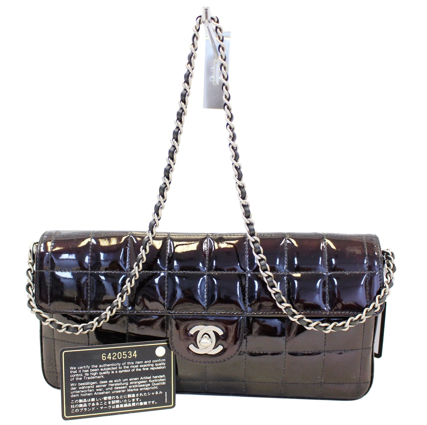 CELINE 3600$ Quilted Leather Chain Shoulder Bag - Matelasse Monochrome Logo