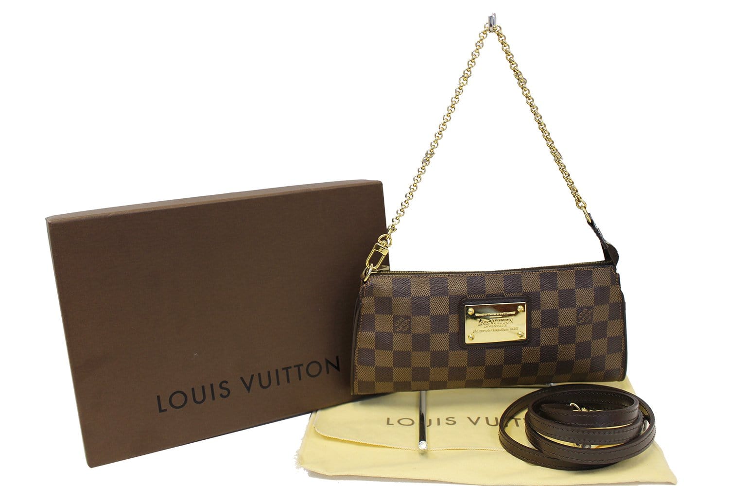 LOUIS VUITTON Damier Ebene Eva Accessories Pouch Crossbody Bag E4027