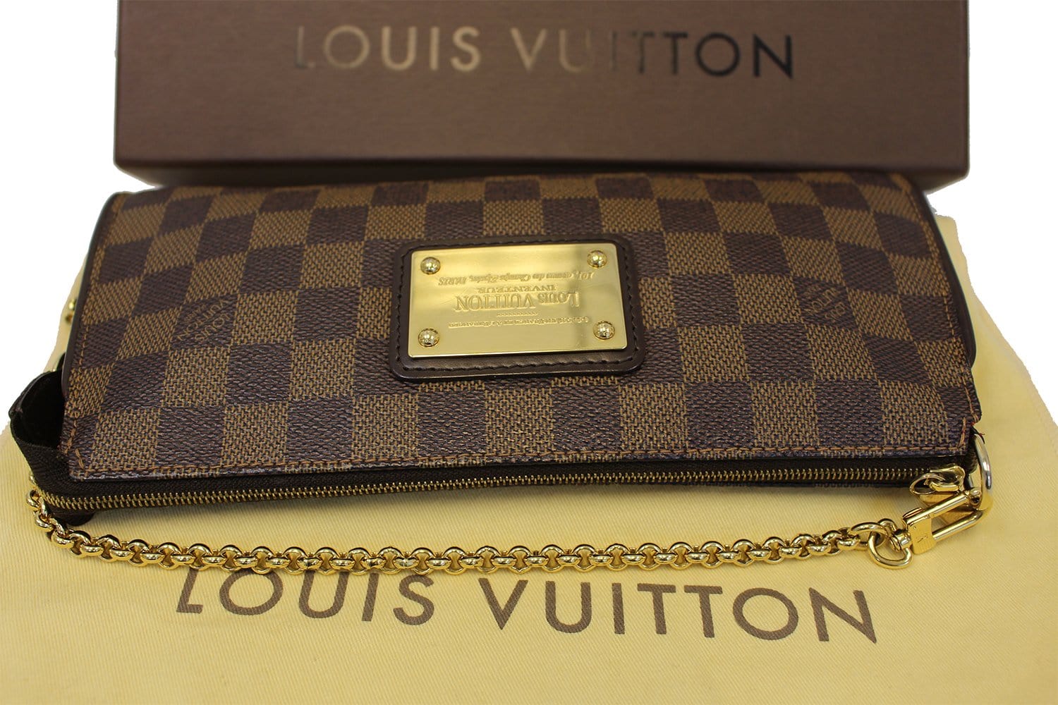 LOUIS VUITTON Damier Ebene Eva Accessories Pouch Crossbody Bag TT2093