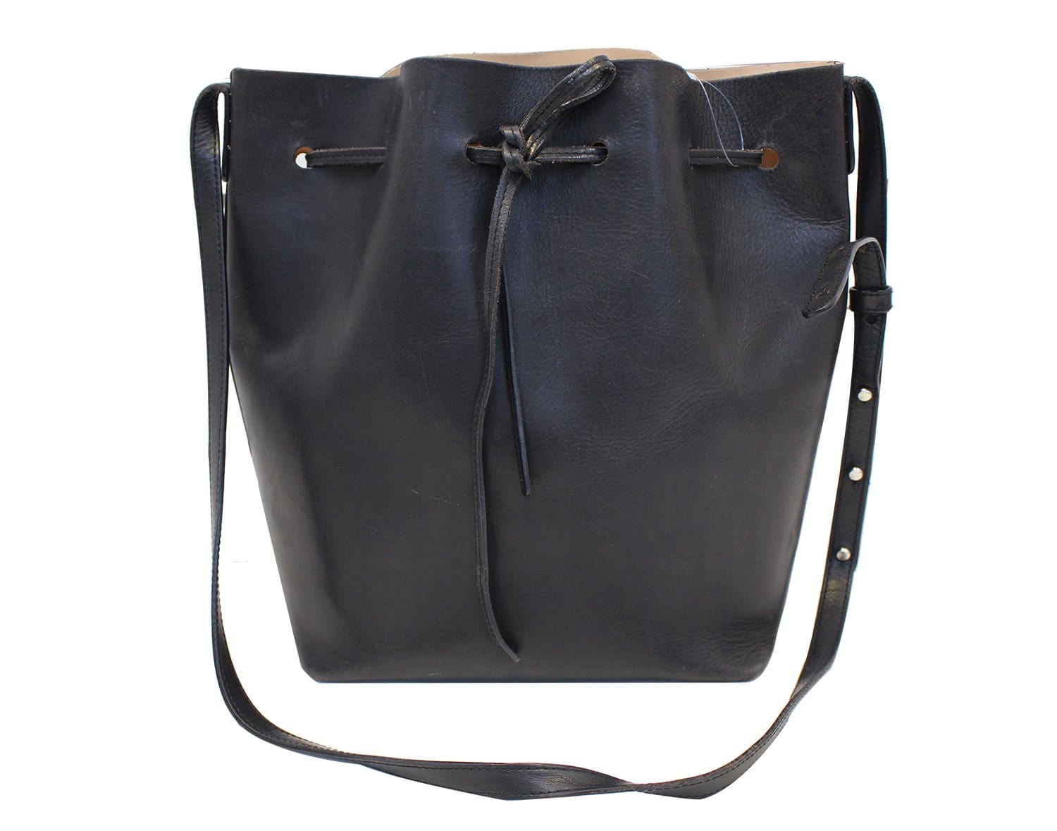 MANSUR GABRIEL Black leather Bucket Shoulder Bag E4110