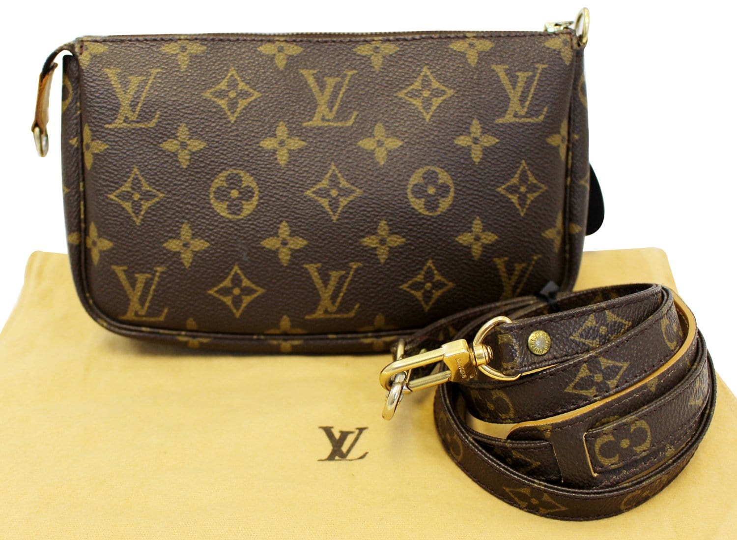 LOUIS VUITTON Monogram Pochette Accessoires Long Shoulder Pouch TT2097