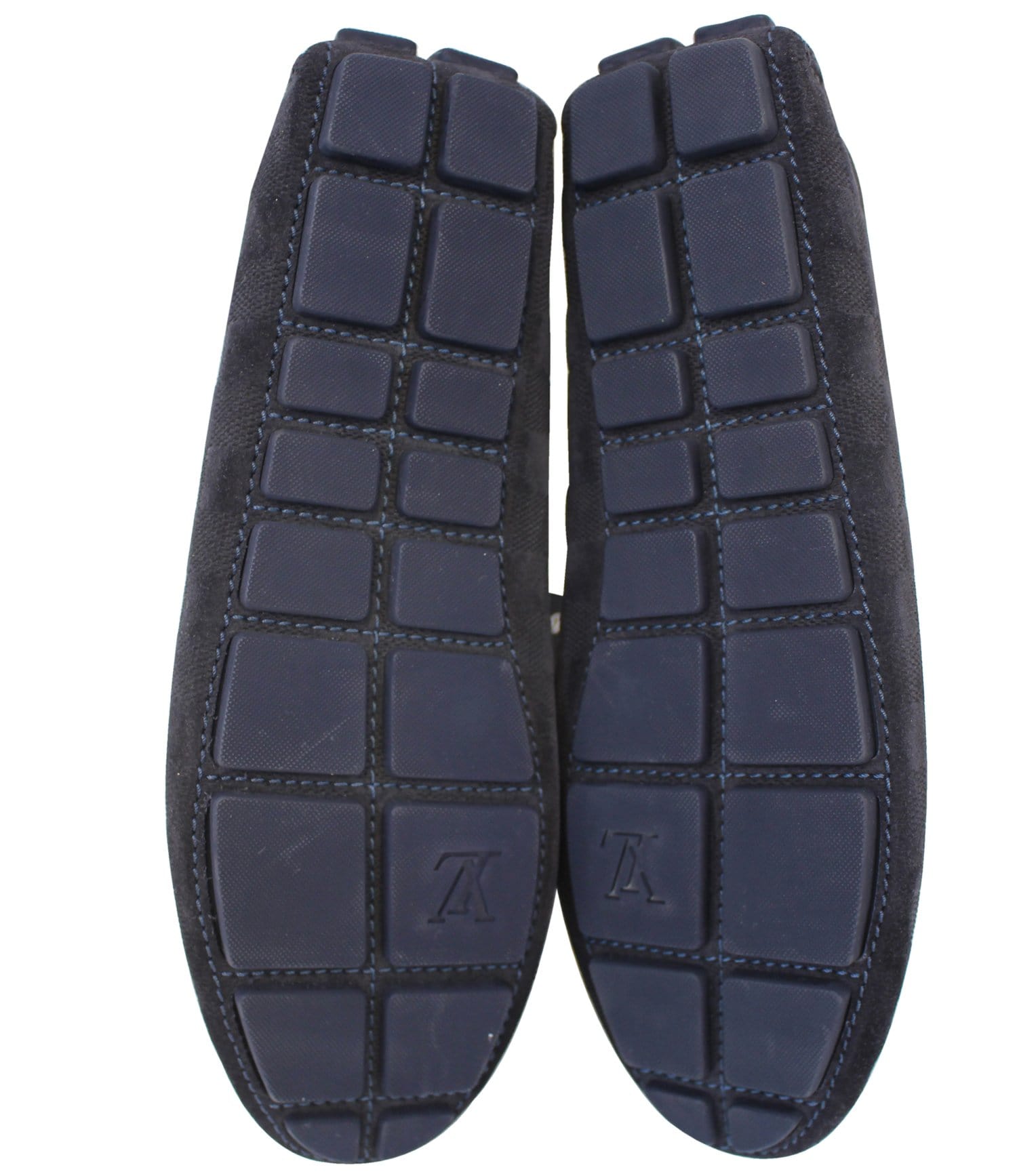 Authentic LOUIS VUITTON Damier Graphite Moccasin Loafers Size 8 E3475