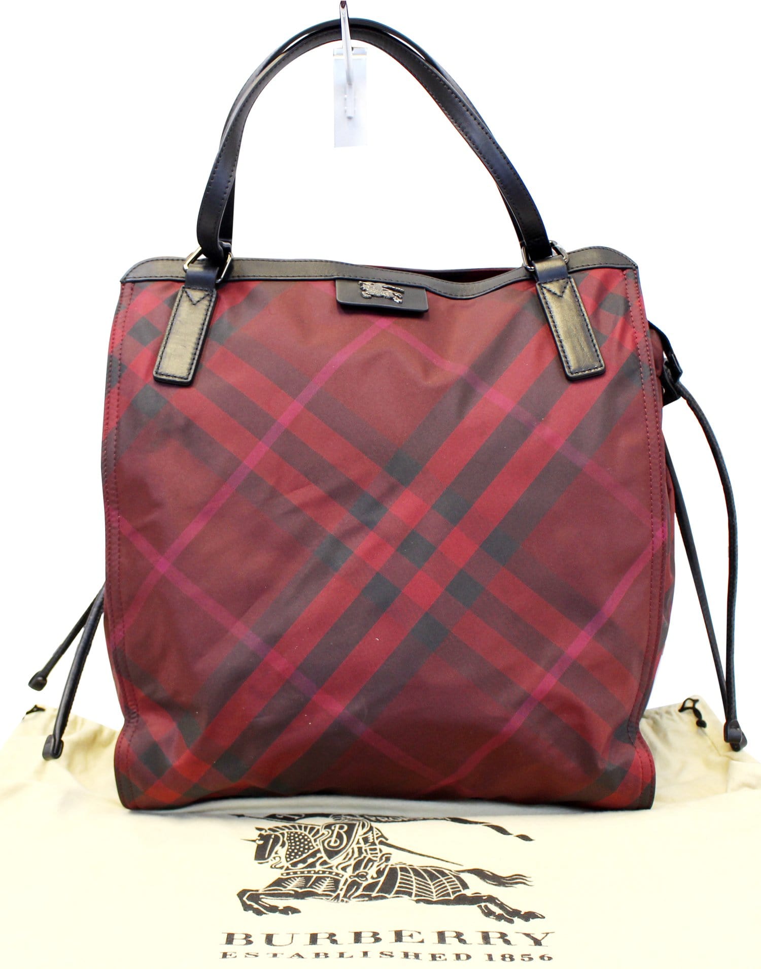 Burberry Buckleigh Packable Burgundy Nylon/Leather Tote Shoulder Bag TT2127