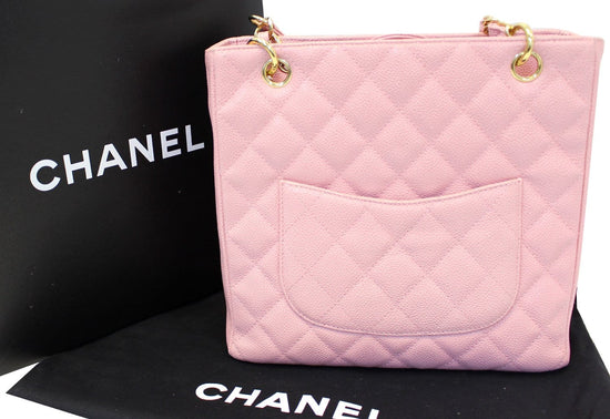 CHANEL Caviar Quilted Petit Shopping Tote PST Pink 948999