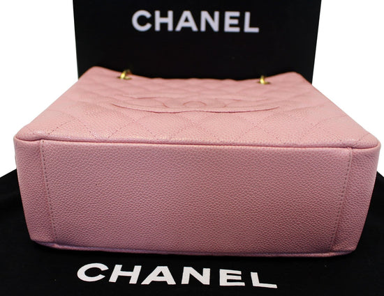 CHANEL PST Petit Shopping Caviar Leather Tote Bag Pink