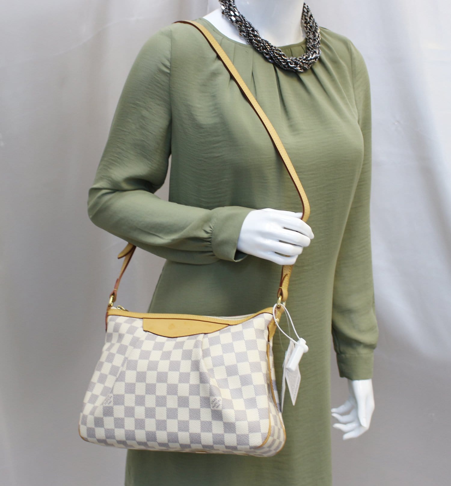 LOUIS VUITTON Damier Azur Siracusa PM Shoulder Crossbody Bag