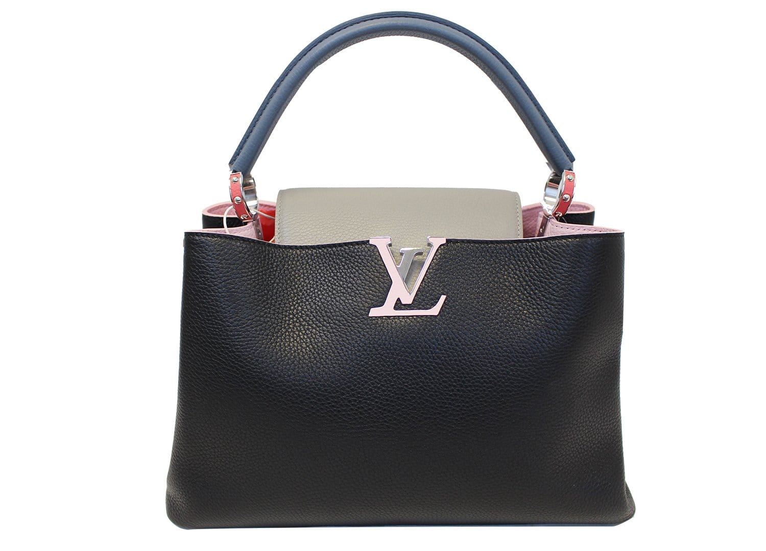 LOUIS VUITTON Navy Blue Taurillon Leather Capucines MM Bag TT2126