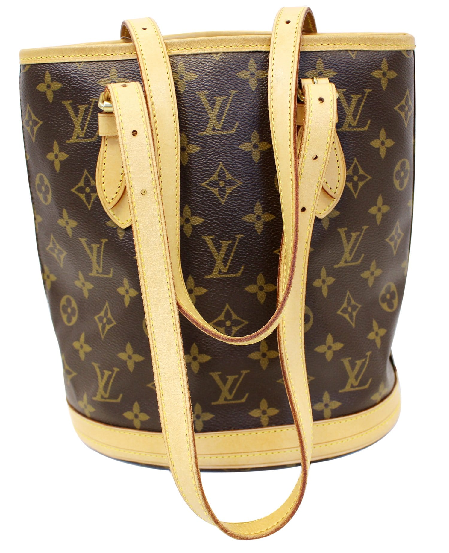 LOUIS VUITTON Monogram Canvas Petit Bucket Shoulder Bag E4118