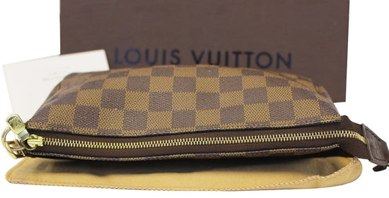 LOUIS VUITTON Damier Accessory Pouch Ebene LV Brown Purse 90195334