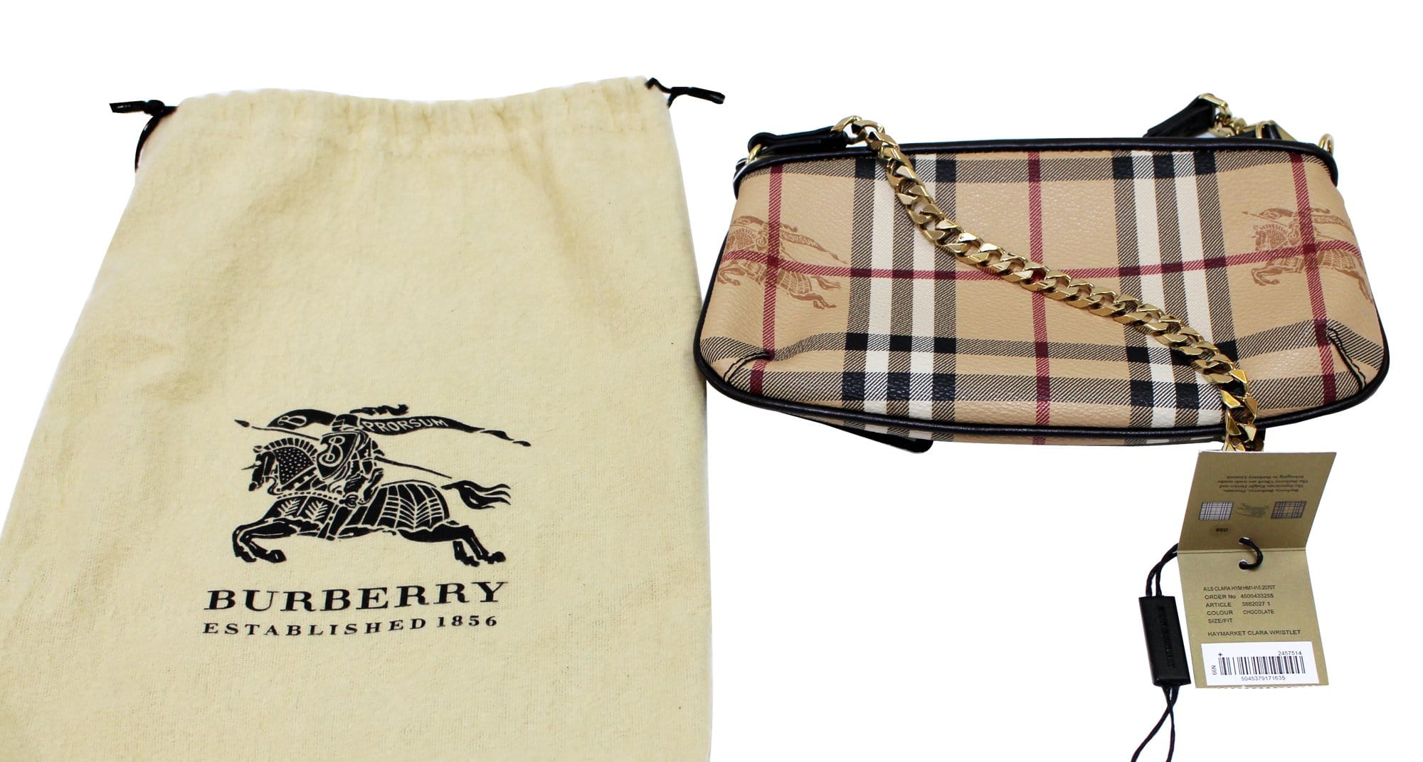 Burberry Haymarket Check Clara Pochette - Neutrals Shoulder Bags