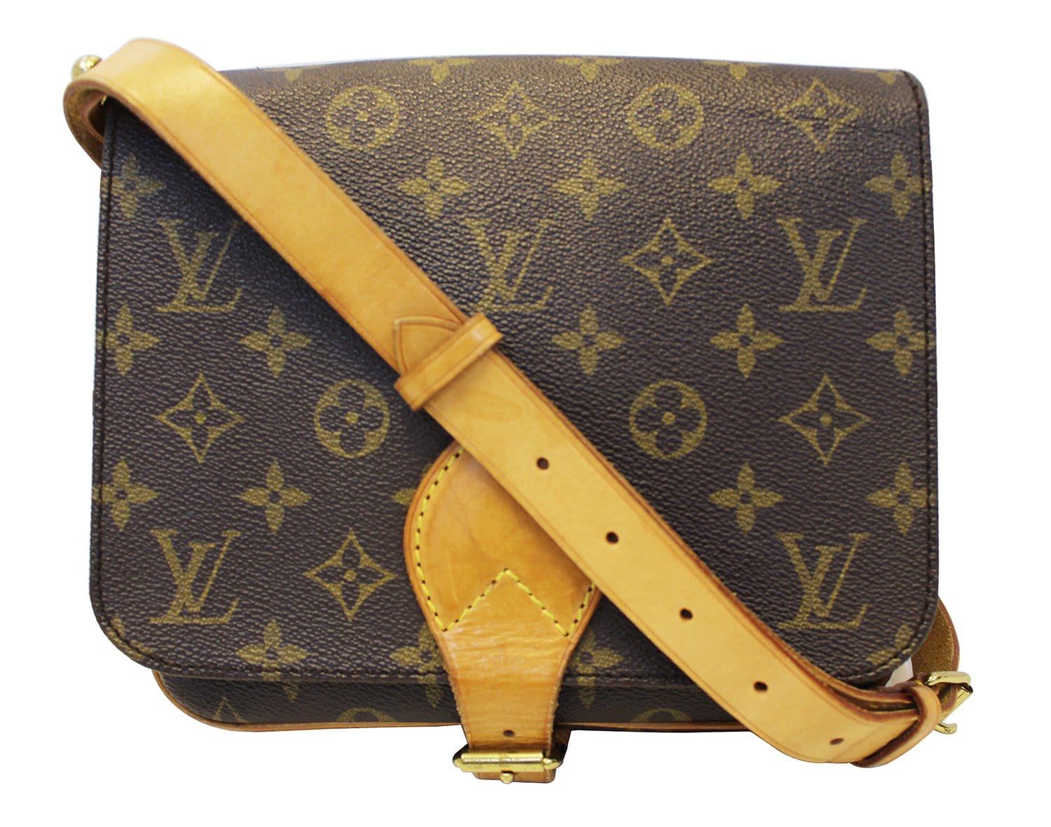 Authentic classic LOUIS VUITTON Monogram Canvas Cartouchiere MM Shoulder  Bag 