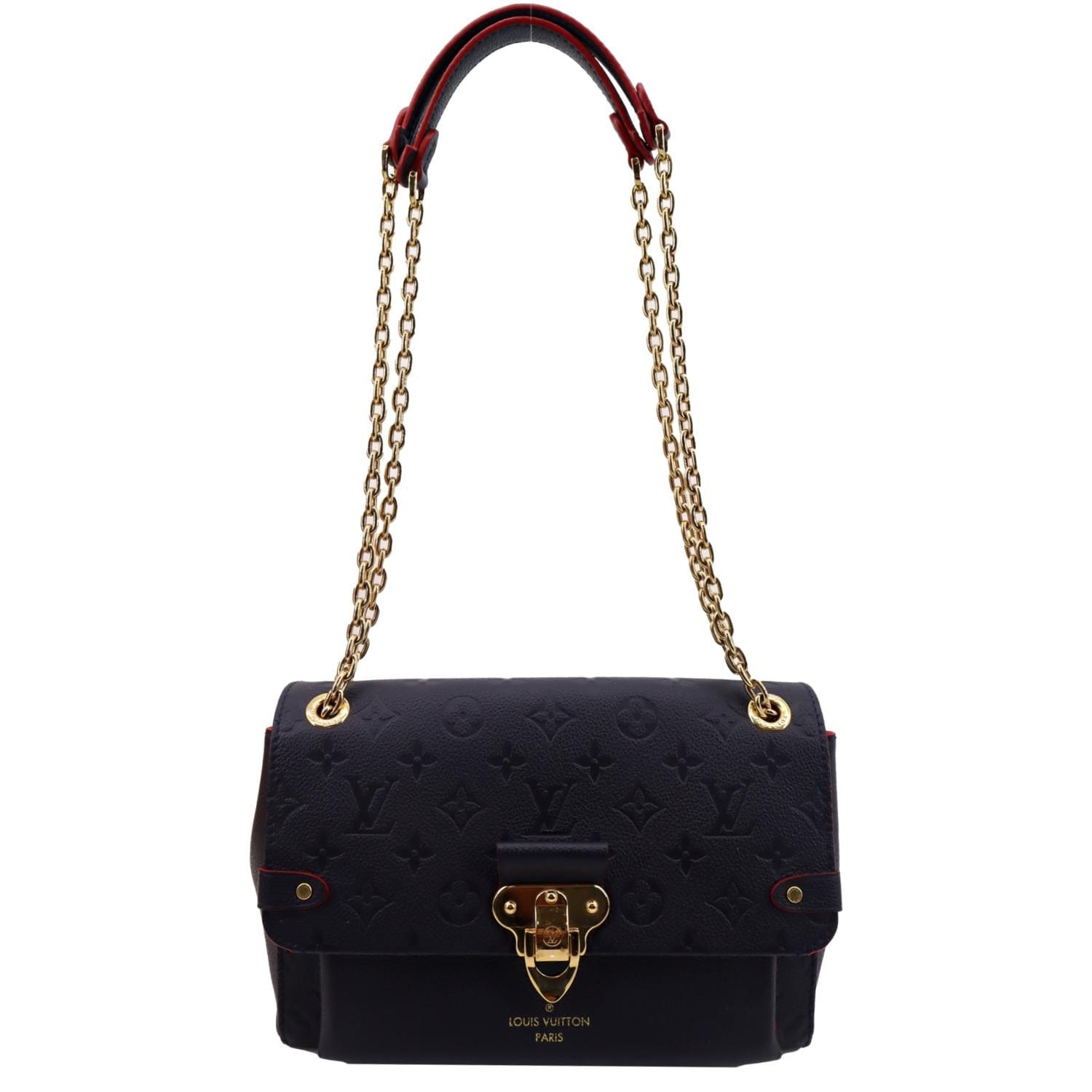 LOUIS VUITTON Vavin PM Monogram Empreinte Leather Shoulder Bag Blue