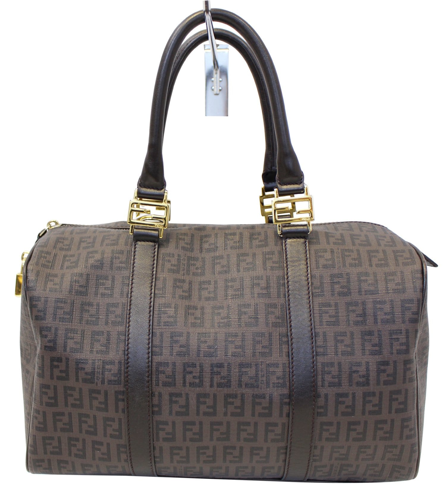 FENDI Zucchino Spalmati Canvas Forever Bauletto Boston Bag