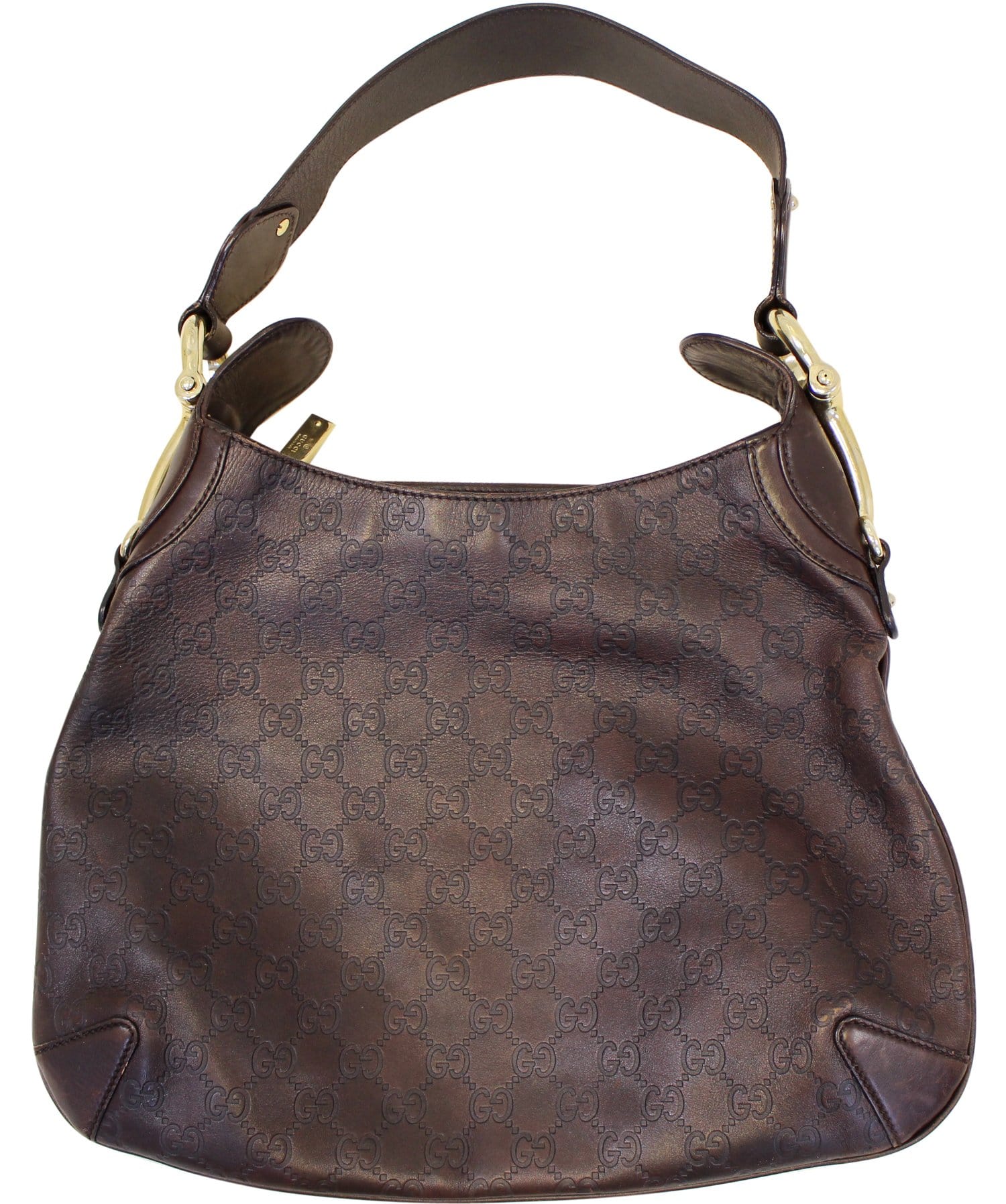Gucci Brown Guccissima Leather Large Horsebit Creole Hobo Bag