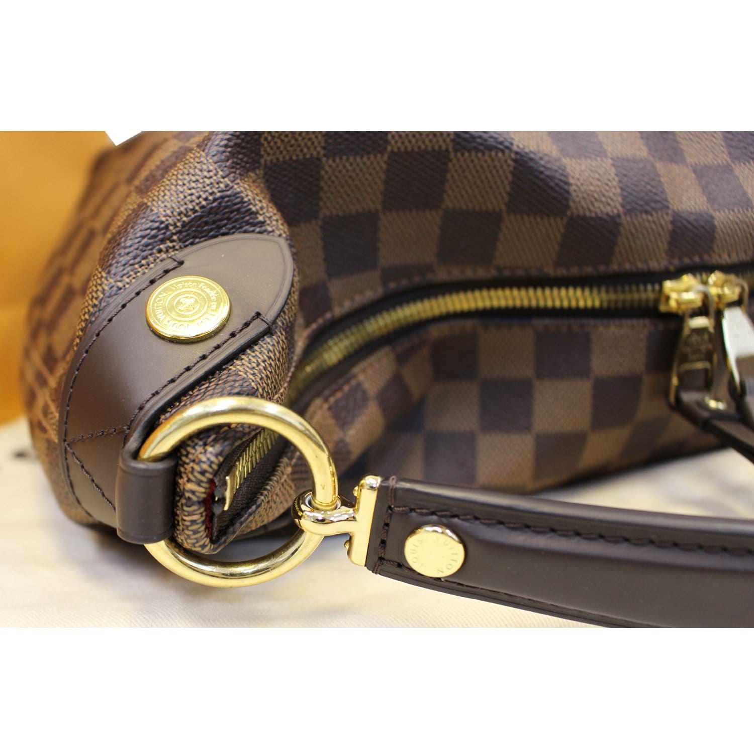 LOUIS VUITTON Duomo Hobo Damier Ebene Shoulder Bag