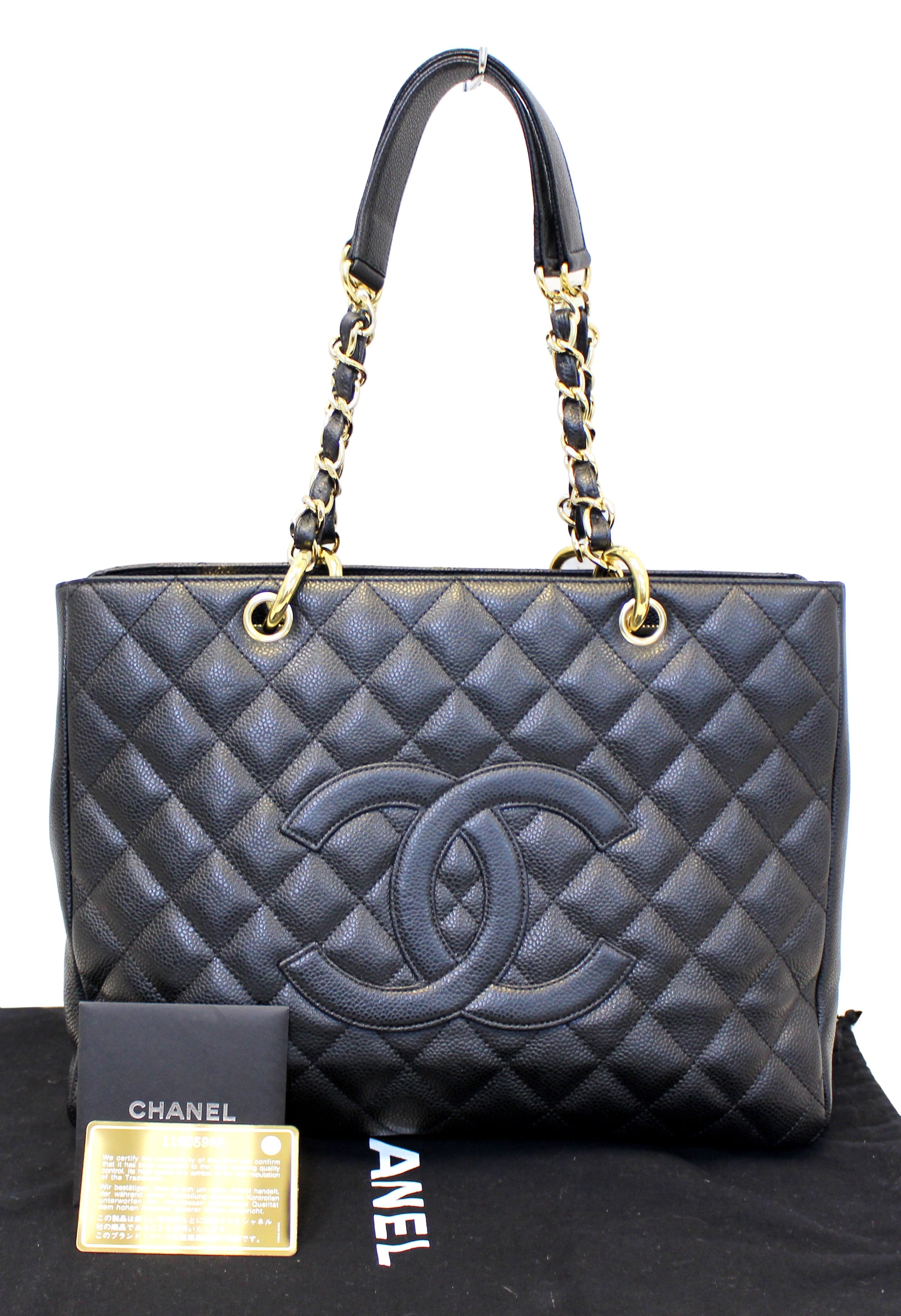 CHANEL Black Caviar Leather Grand Shopping Tote BagUS