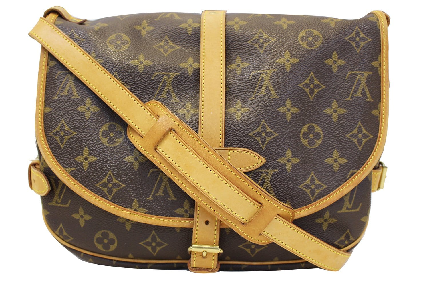 Louis Vuitton Vintage Canvas Saumur 40 Messenger Shoulder Bag For Sale at  1stDibs