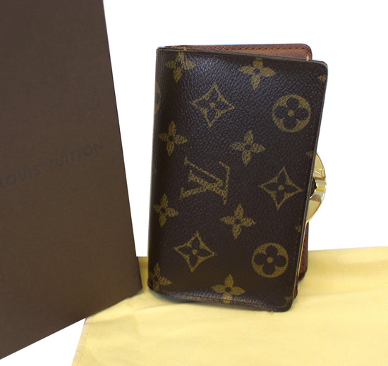 Authentic Louis Vuitton French kiss lock wallet in classic