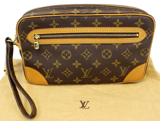 LOUIS VUITTON Monogram Canvas Marly Dragonne PM Clutch Bag E4036