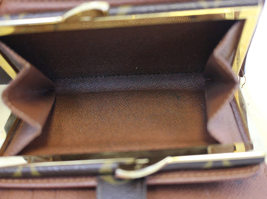 Louis Vuitton Brown Monogram Kisslock Wallet Made In U.S.A.